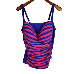 VM Blue & Pink Striped One-Piece Swim Suit